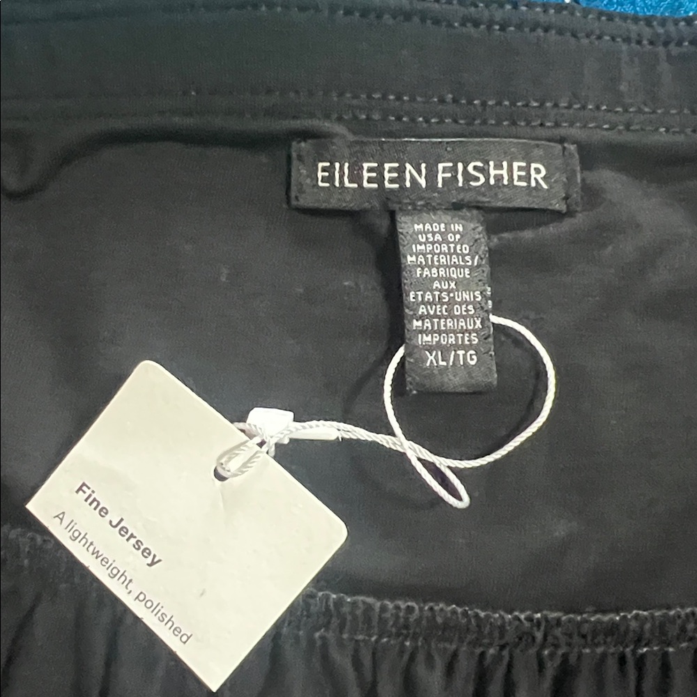 Eileen Fisher Black Midi Skirt. XL.  New.  Side pockets. - Picture 5 of 6